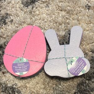 Craftology Pink and Silver Felt Egg & Bunny Shapes Pack - Kids Craft Shapes